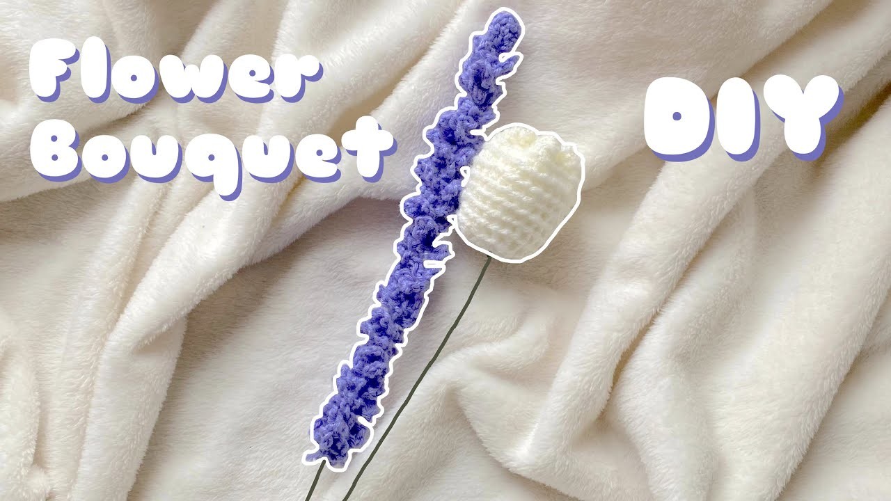 How to crochet a lavender DIY | simple crochet flower bouquet tutorial | beginner tutorial