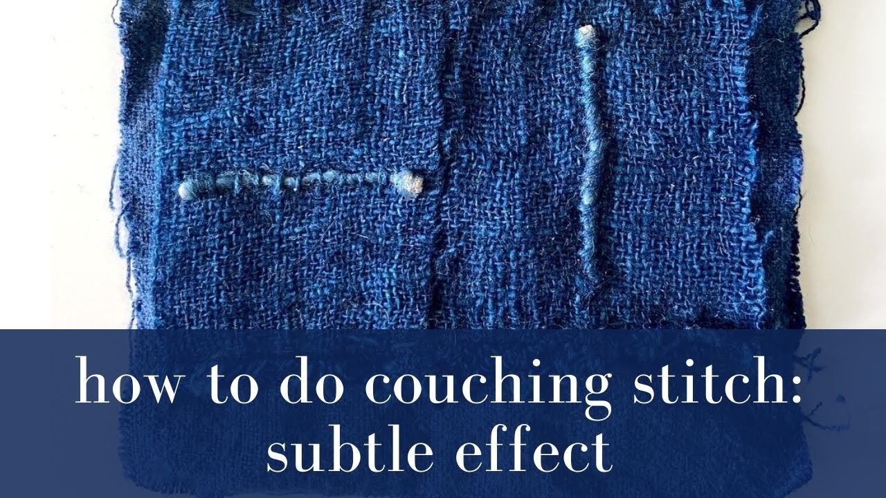 How to do couching stitch for a subtle effect