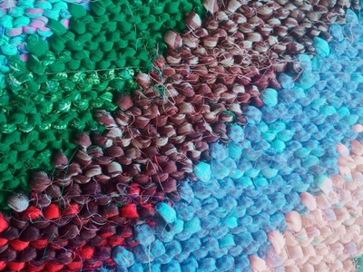 How to make a doormat.with multi colour clothes.part 2. easy to prepare it .
