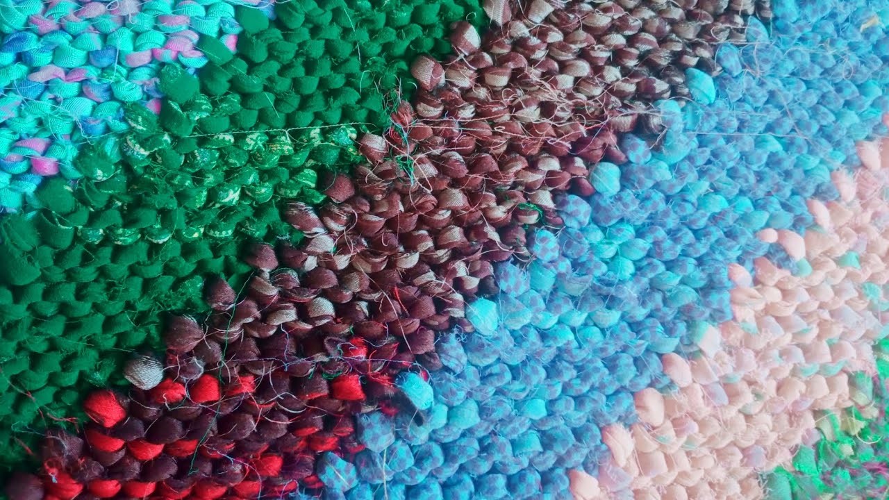 How to make a doormat.with multi colour clothes.part 2. easy to prepare it .
