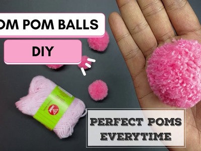 How to make perfect Pom Pom  | woolen yarn balls | Stencil | Easy DIY #woolencraftidea   #easycraft