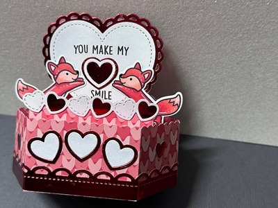 Lawn Fawn Platform Popup Valentines Day Card