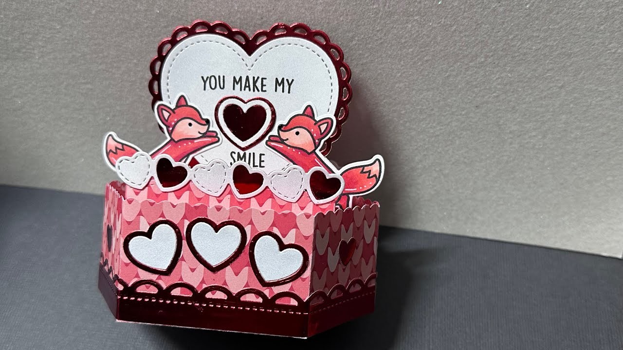 Lawn Fawn Platform Popup Valentines Day Card