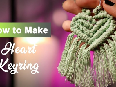 Macrame Heart Keyring