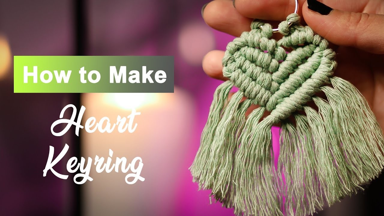 Macrame Heart Keyring