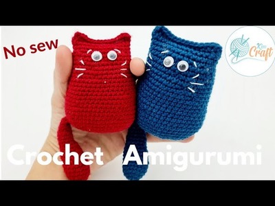 No- Sew Crochet Amigurumi Cat Pattern for absolute beginners