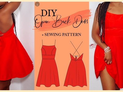 Sewing A RED ( Valentine's Day Inspired) Dress. Diy Open Back Mini Dress. Diy Half Circle Dress