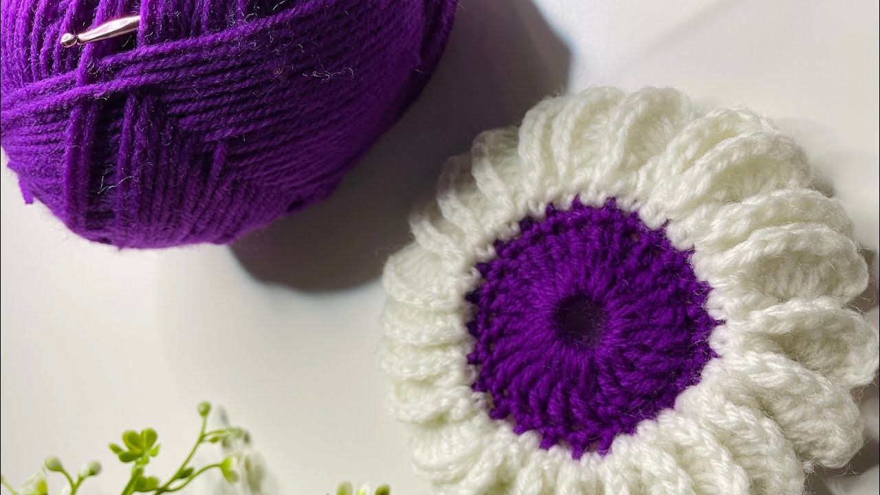 Super Easy Crochet Knitting Flower Motif - ????Amazing!