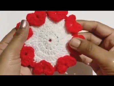 This trending and beautiful heart coaster pattern is super easy to crochet |Full crochet tutorial