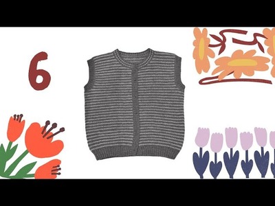 Tutorial for hand knit men's vest #6 MATTRESS STITCH
