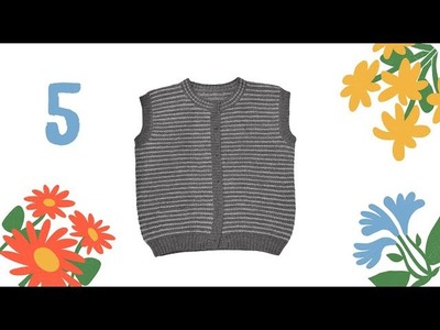 Tutorial for hand knit men's vest #5 SEAMING SHOULDER PARTS STOCKINETTE STITCH