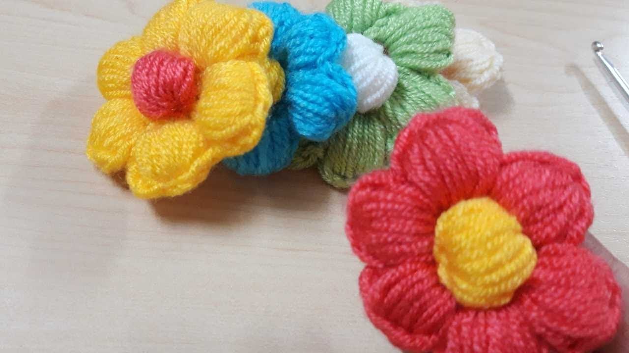 Wonderful???? Crochet Flower | very useful puff flower_ crochet flower #crochet #puff #flowers