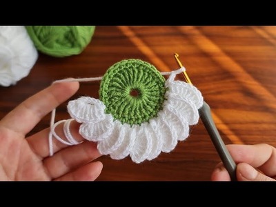 Wow!.  ???? Amazing!.  Super Easy 3D Crochet Knitting Flower  Motif - Tığ İşi Şahane Motif Örgü Modeli.