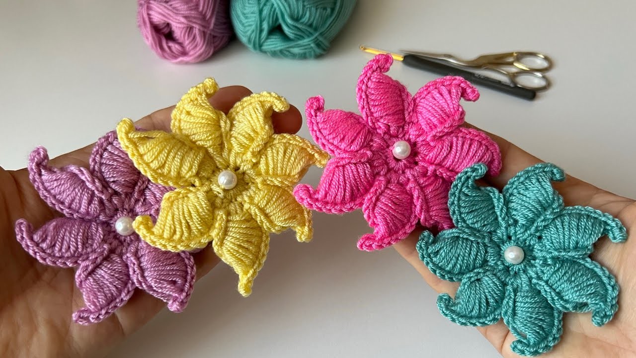 Wow!.  Super Crochet Flower Pattern ????. Tığ işi Örgü Çiçek Modelleri. Knitting Flower Ideas