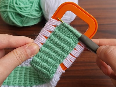 Wow!!.Super idea ????very easy beautiful crochet knitting ,knitting on the cover of wet wipes,handband