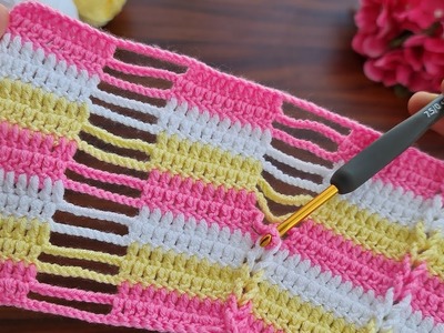 Wow!. ???? Very Easy! Super how to make eye catching crochet. Everyone who saw it loved it. 