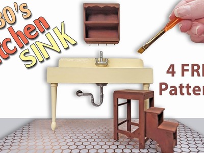 1930's Kitchen Sink for a Dollhouse - 4 FREE Patterns! ????