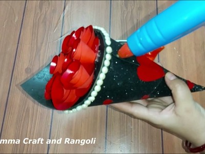 2 Easy Valentine's Day Craft Ideas | Paper Crafts | DIY Handmade Bouquet | Rose Flower bouquet