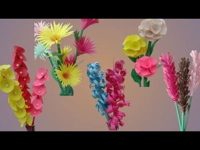 3D best 5 Beautiful paper flower making|DIY|Paper craft|Home decor.Flowers for School.Bisma craft.