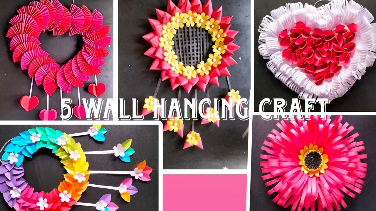 5 Beautiful Flower Wall Hanging.Paper Craft For Home Decoration.Paper Wall Hanging.DIY Wall Decor