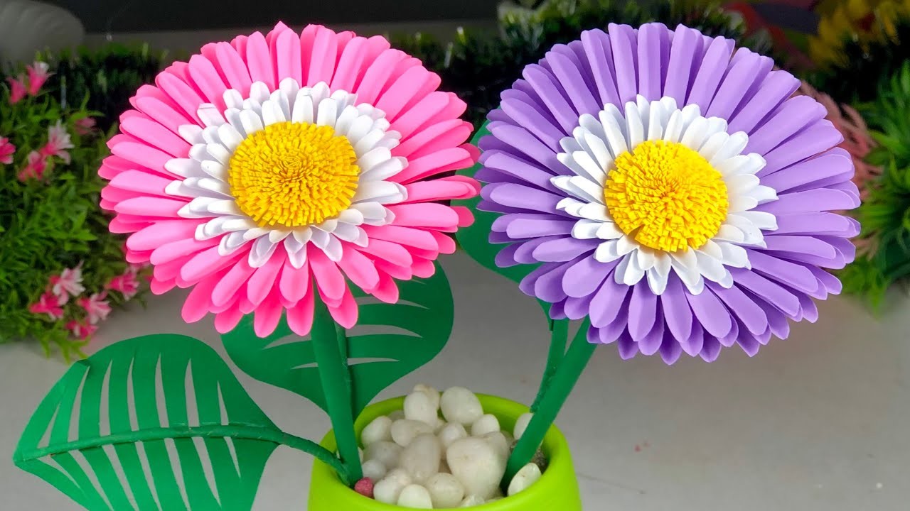 Beautiful  Paper Flowers | Paper Crafts For School | Paper Flower Making | Home Decor | Paper Craft