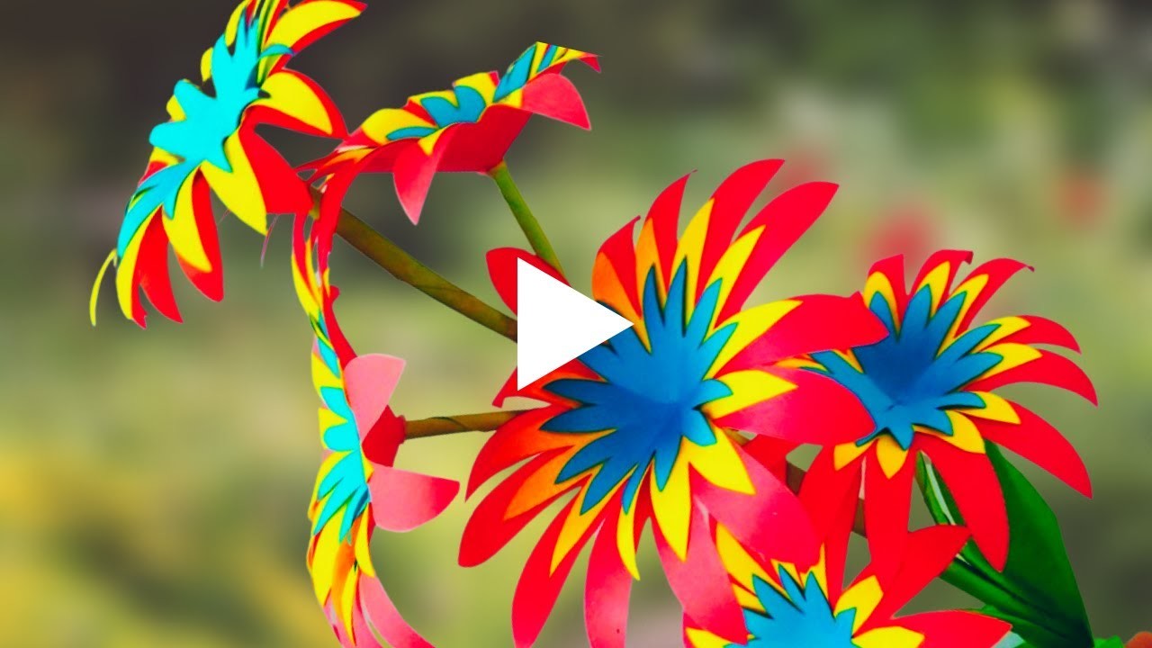 Beautiful PaperFlowers | Paper Crafts School Time | Paper Flower Making Idea| Room Decor | Craft USA