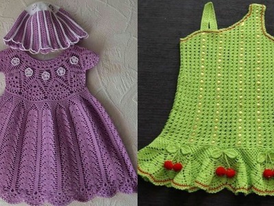 Best top newest collection of free crochet patterns baby frock design for