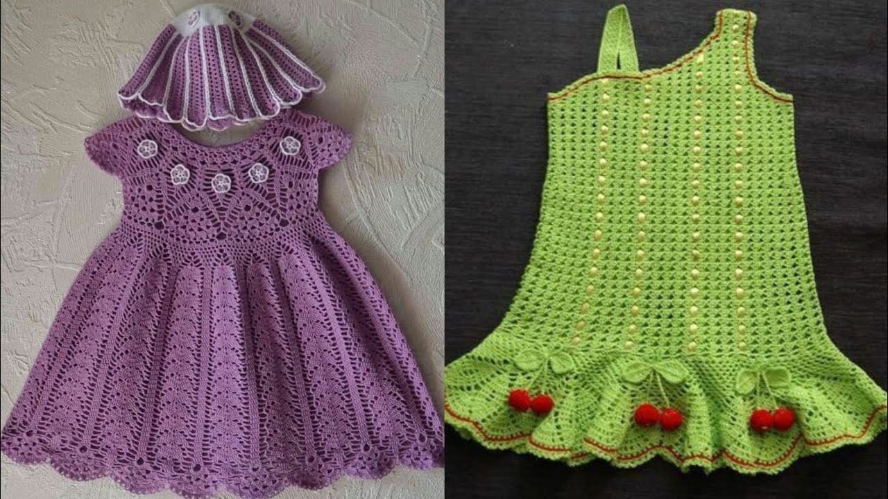 Best top newest collection of free crochet patterns baby frock design for
