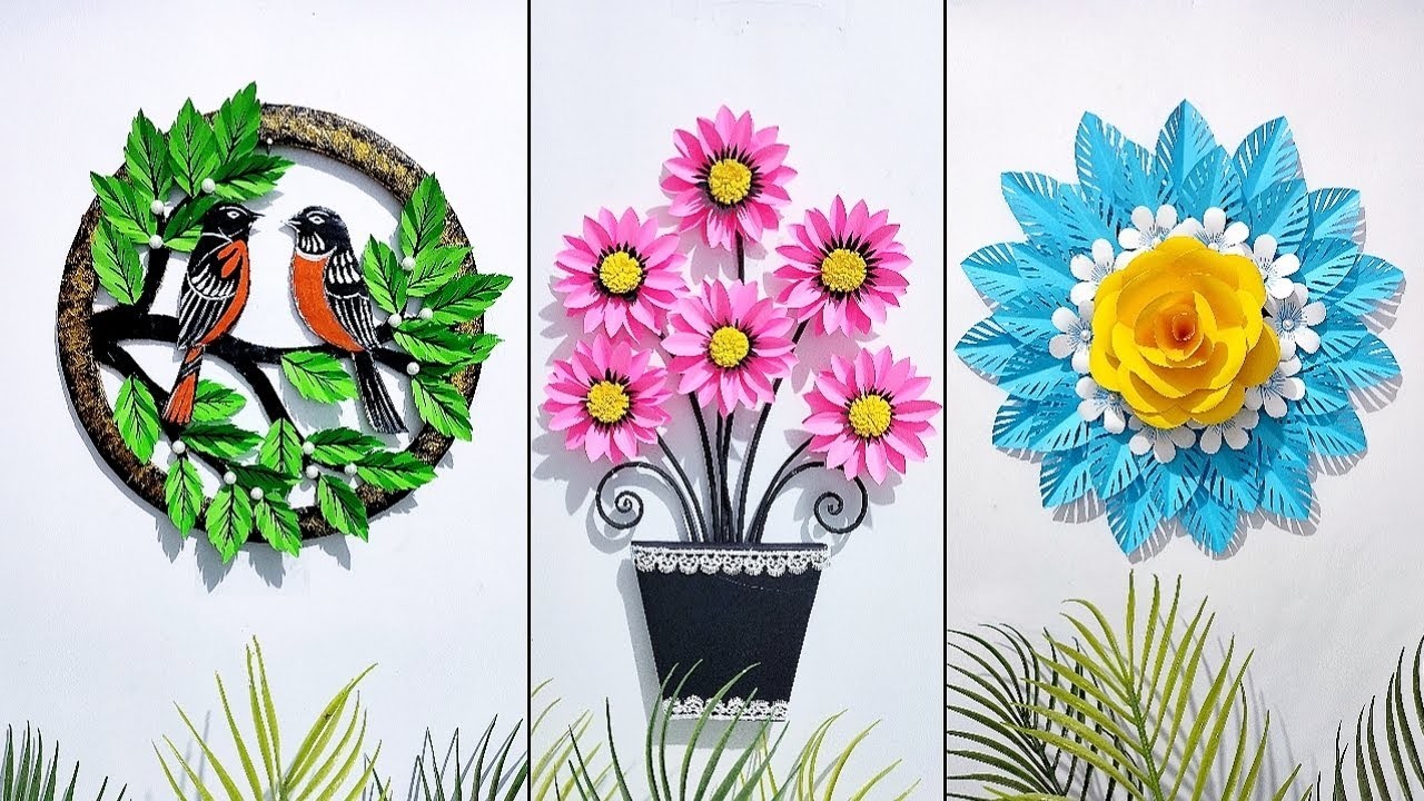 Best wall hanging craft ideas | Paper craft for home decor | Paper flower wall decor Room decor idea