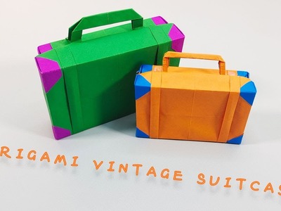 DIY Make Paper Suitcase Bags, Origami Vintage Suitcase Bags, Easy Paper Crafts