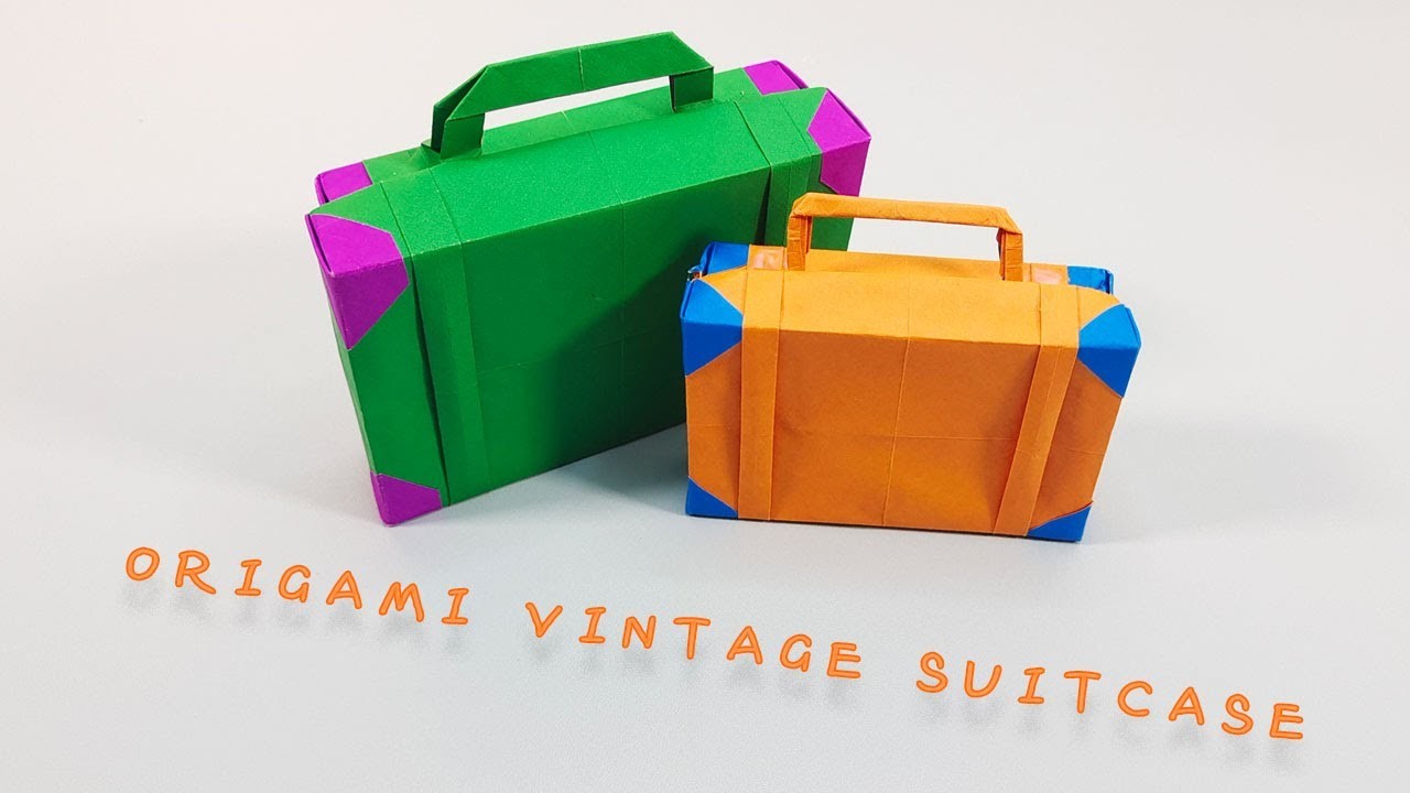 DIY Make Paper Suitcase Bags, Origami Vintage Suitcase Bags, Easy Paper Crafts