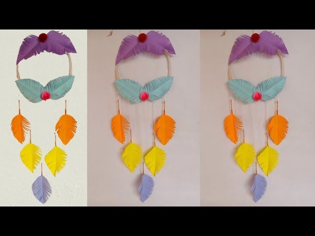 Easy ????????and simple wall hanging paper craft ideas.Room decor ideas with paper.diy wall hanging craft