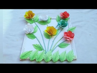 Flower painting for wall hanging.Home decoration ideas. paper crafts.