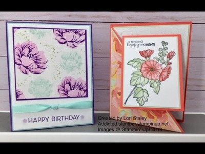 Fun Fold, and  Techniques with Stampin’ Up! Two Tone Floral and Beautifully  Happy from Saleabration