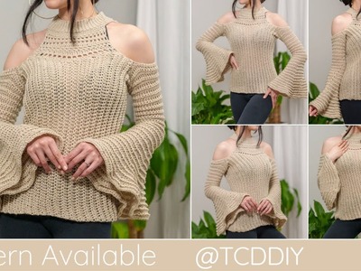 How to Crochet: Cold Shoulder Bell Sleeve Top | Pattern & Tutorial DIY