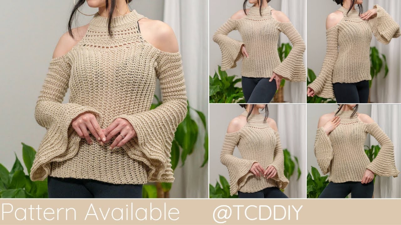 How to Crochet: Cold Shoulder Bell Sleeve Top | Pattern & Tutorial DIY