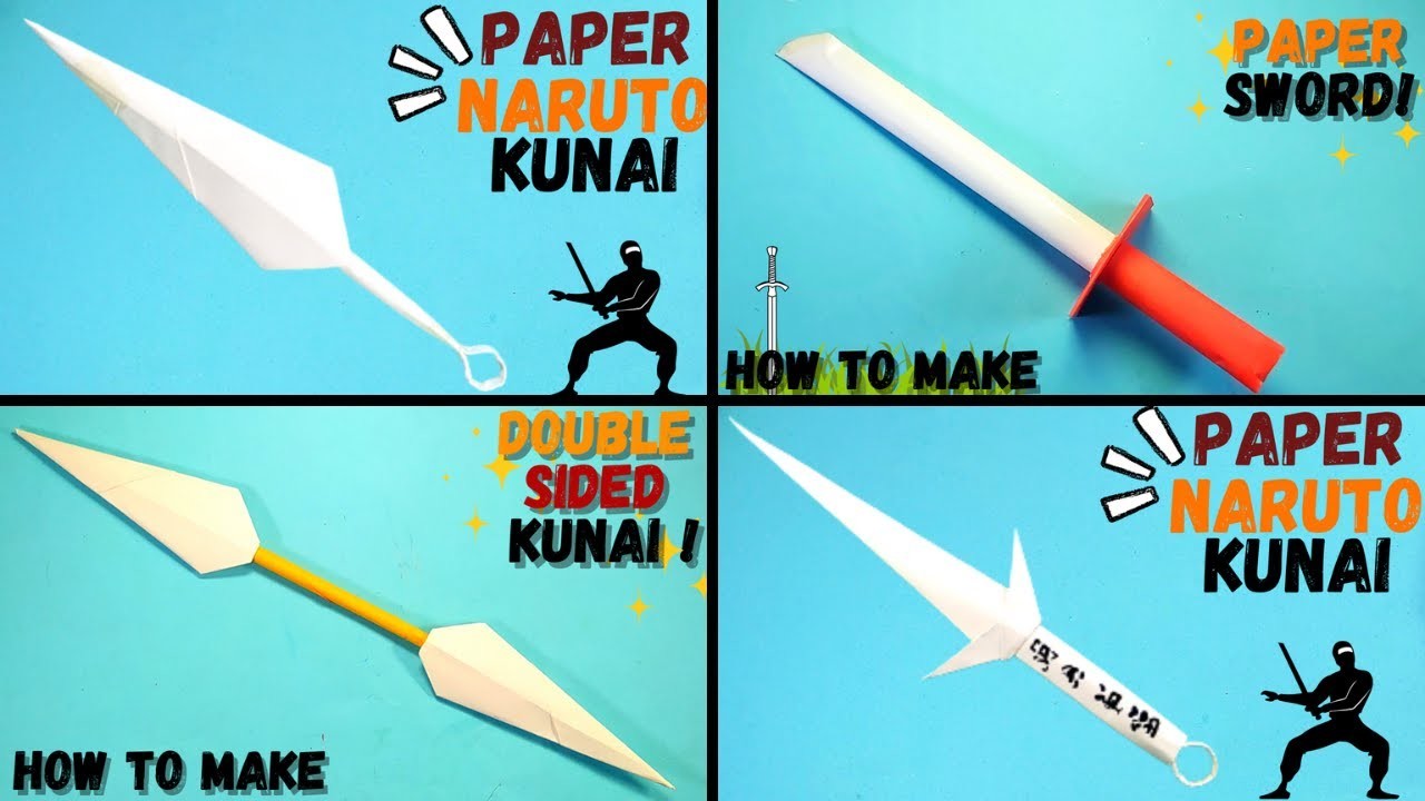 How to Make 4 Easy Kunai from Paper | How To Make Naruto Paper Kunai | Ninja Weapon| Paper Craft