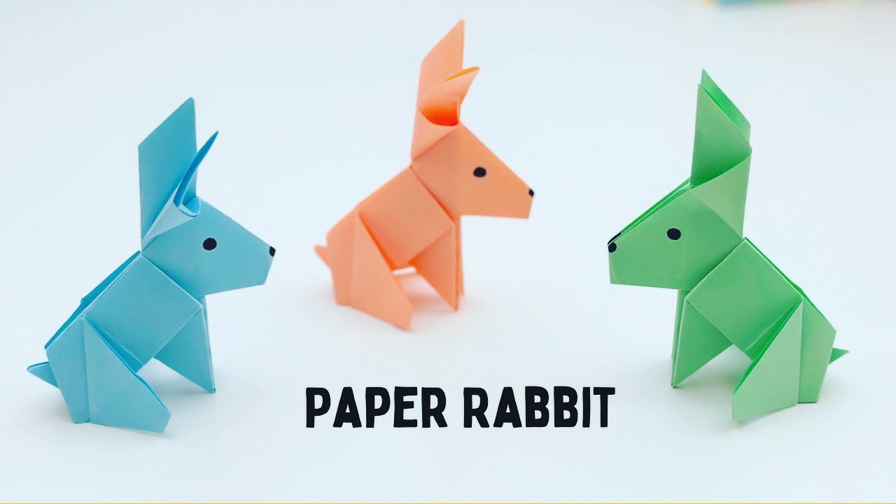 How To Make Easy Paper RABBIT For Kids. Nursery Craft Ideas. Paper Craft Easy.KIDS crafts. BUNNY