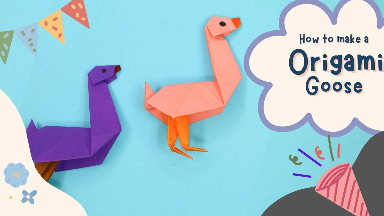 How to Make Origami Goose.DIY Origami Animals.Easy Paper Crafts