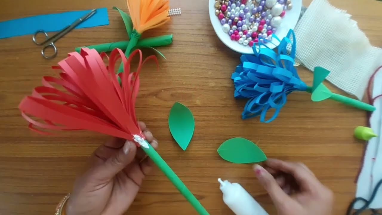 How to make paper flowers | Paper craft | Easy Paper Flower |Home Decor ideas