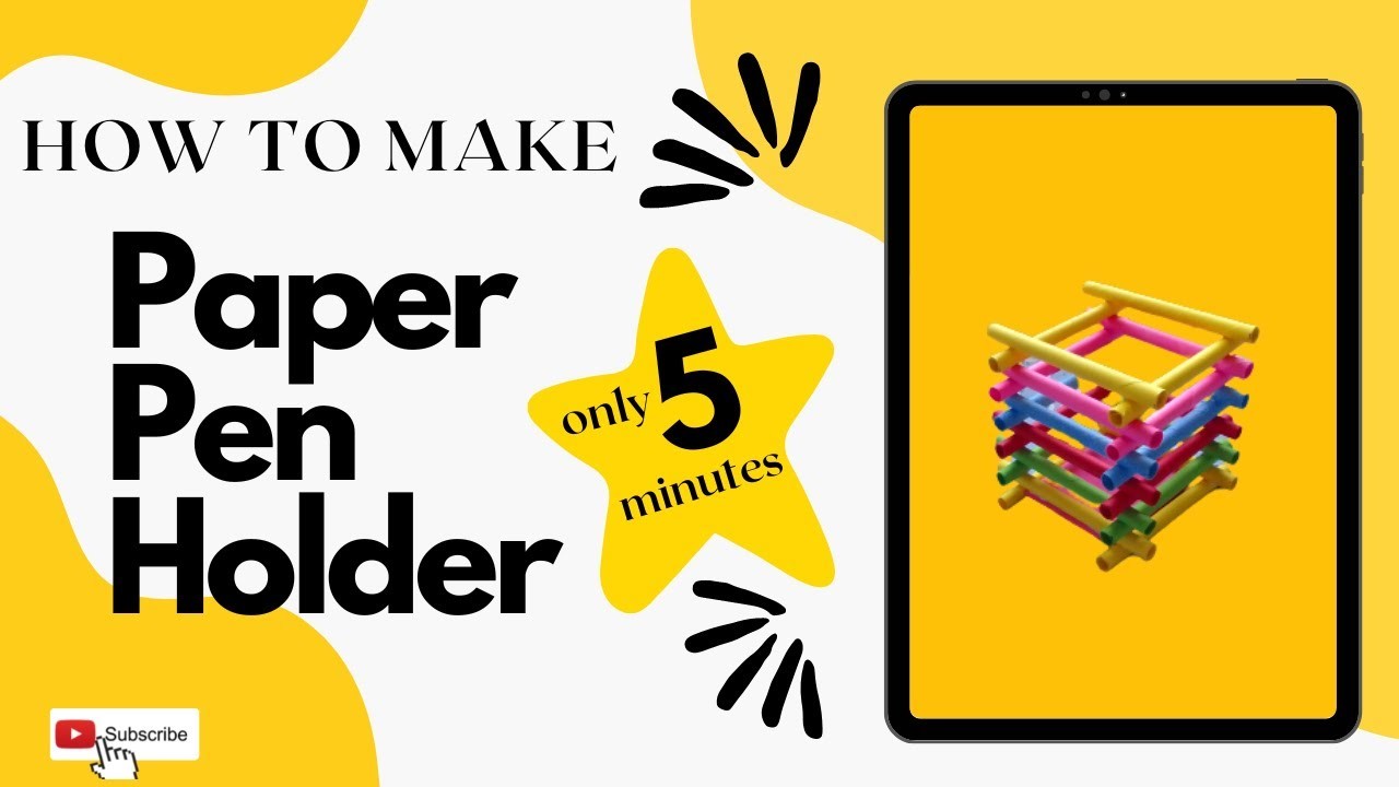 How To Make Paper Pen Holder | Pen Stand | Paper Crafts | Paper Pencil Stand