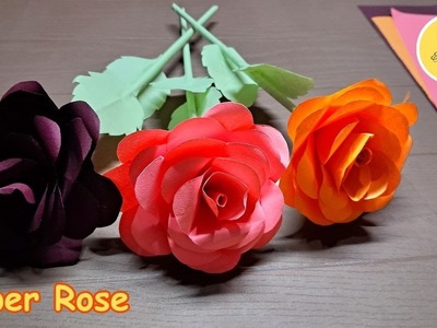 How to make Paper Flower.Beautiful Paper Rose.easy Paper Craft