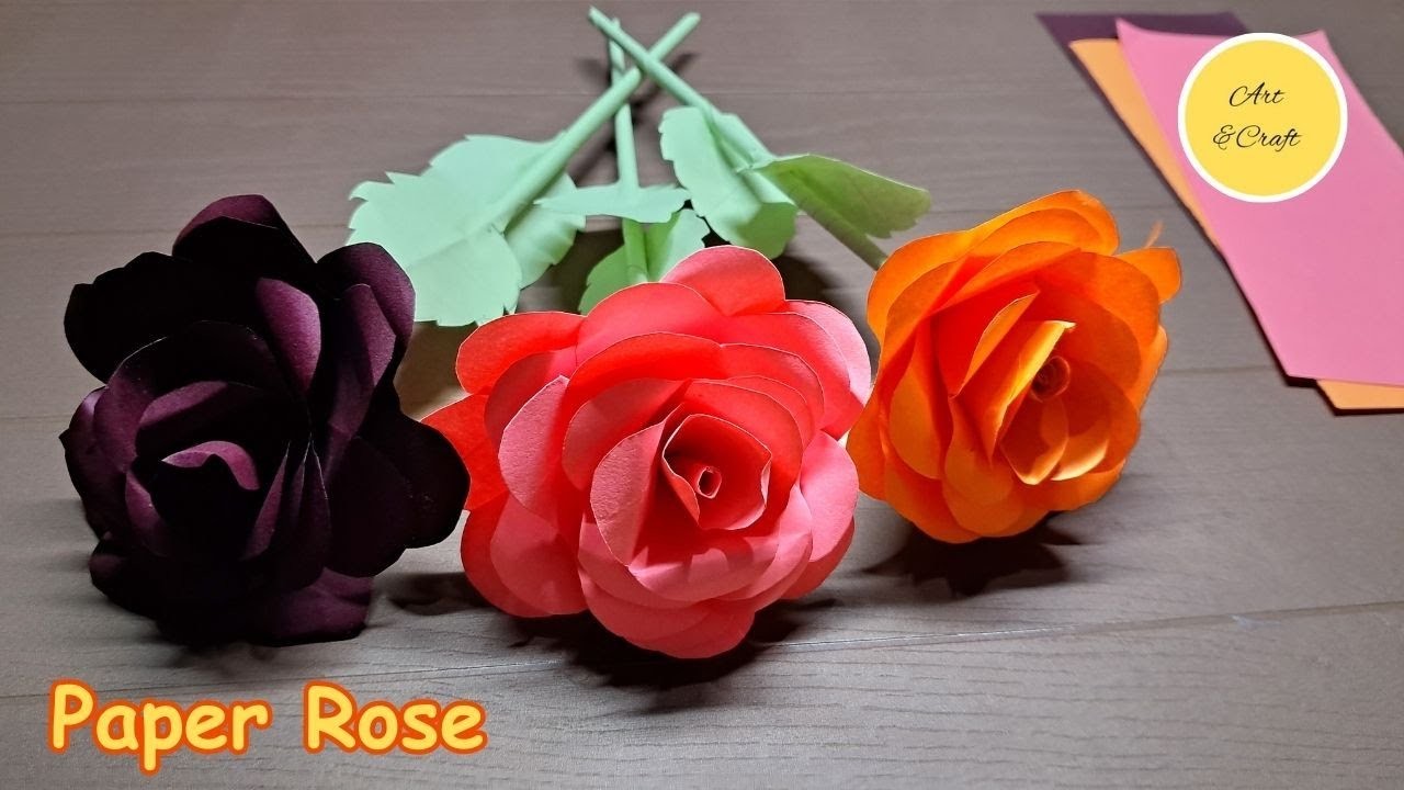 How to make Paper Flower.Beautiful Paper Rose.easy Paper Craft