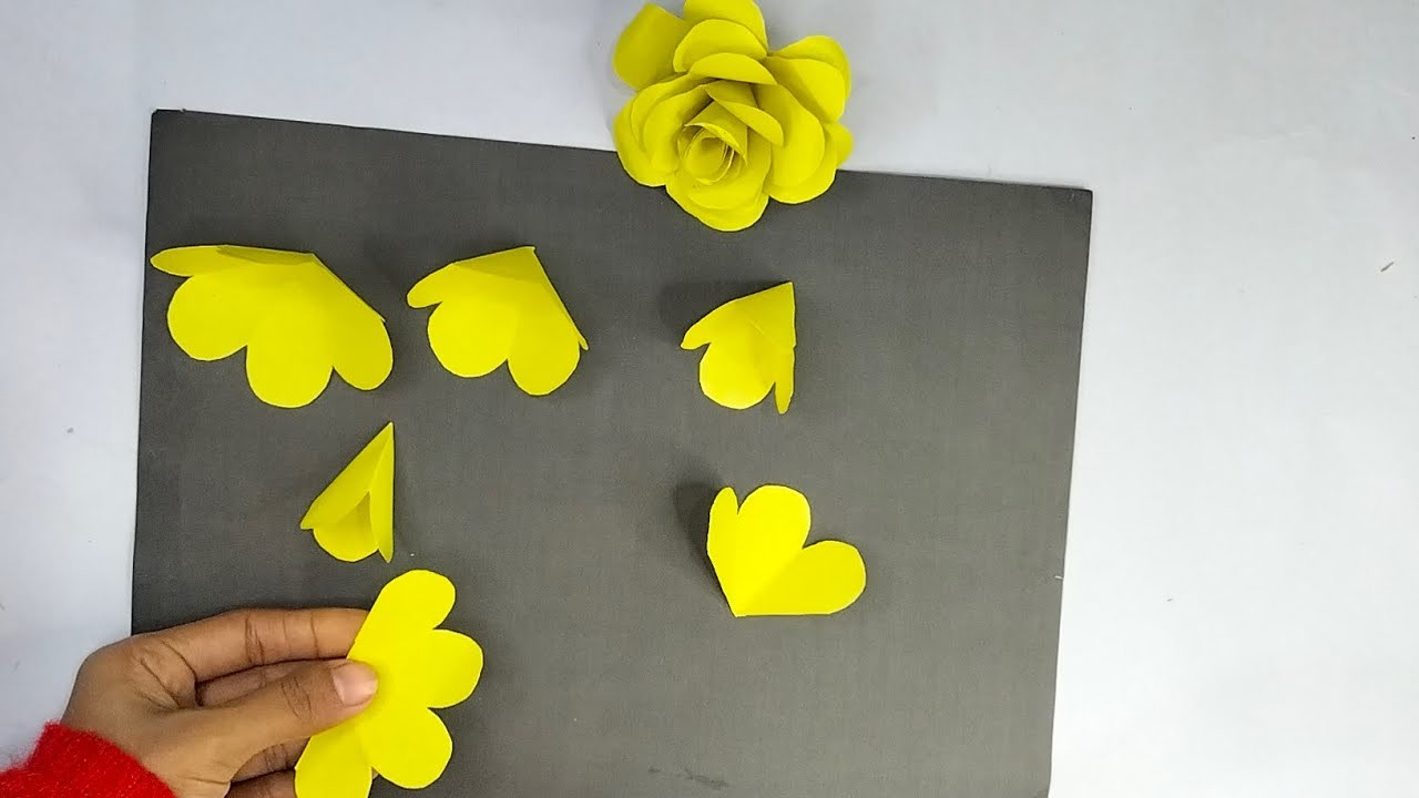 How to make realistic origami rose | Paper flower diy Crafts | easy paper rose making ideas