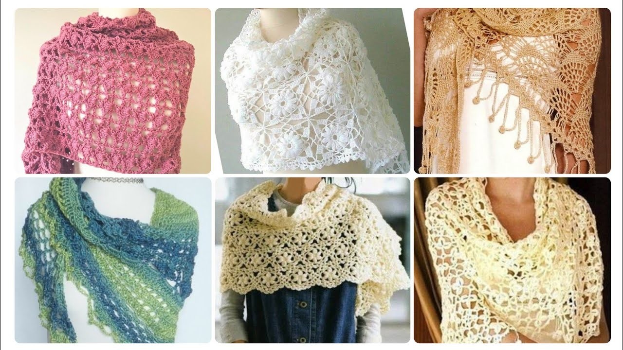 Marvelously newly crochet flower pattern shawls & scarf pattern Designe collection #2023