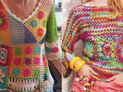 Most Demanding Stunning crochet blouses design collection for you || Expression Crochet Art