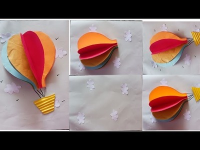 Own hot air balloon.Rainbow crafts.simple paper craft ideas
