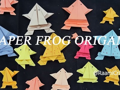 PAPER CRAFT.ORIGAMI.PAPER FROG.FUN FOLD VOLUME.HOW TO MAKE A CUTE,SIMPLE PAPER FROG