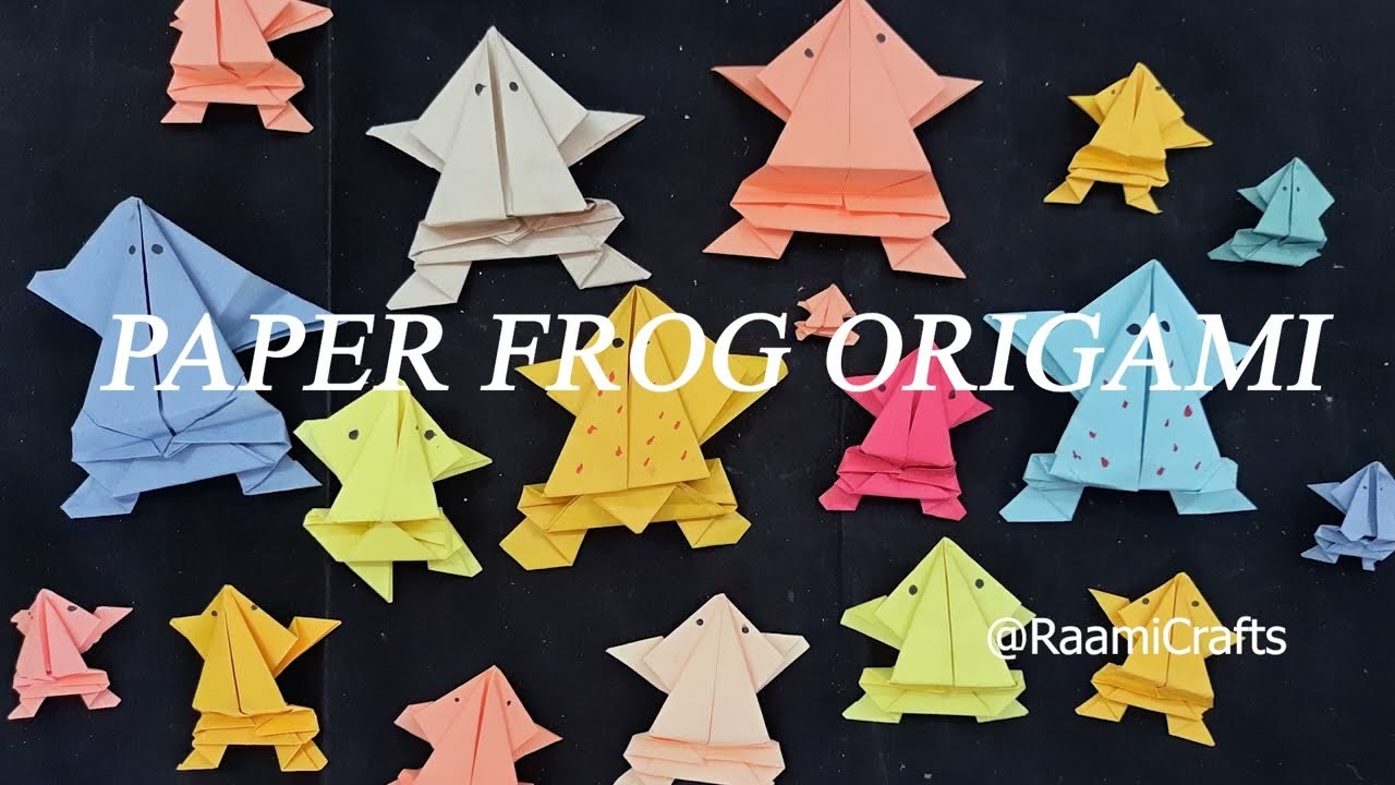 PAPER CRAFT.ORIGAMI.PAPER FROG.FUN FOLD VOLUME.HOW TO MAKE A CUTE,SIMPLE PAPER FROG