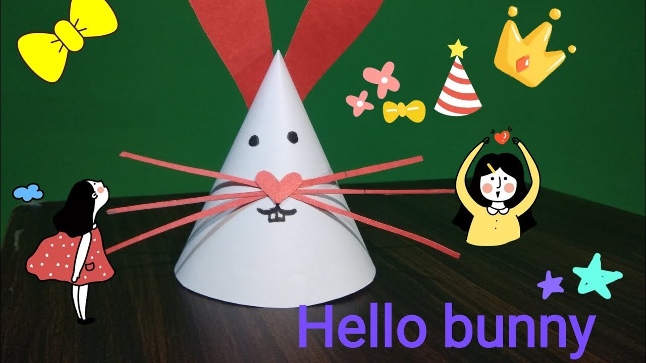 Paper rabbit. kids activity. paper se rabbit kese bnaye. Craft ideas for kids ????????????????